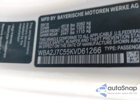 2019 BMW M240I xDrive from USA, damaged, VIN WBA2J7C55KVD61266